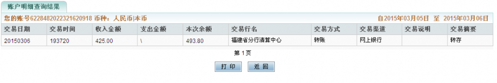 3月7日抚州客户购买10把剪刀汇款425元至农行卡